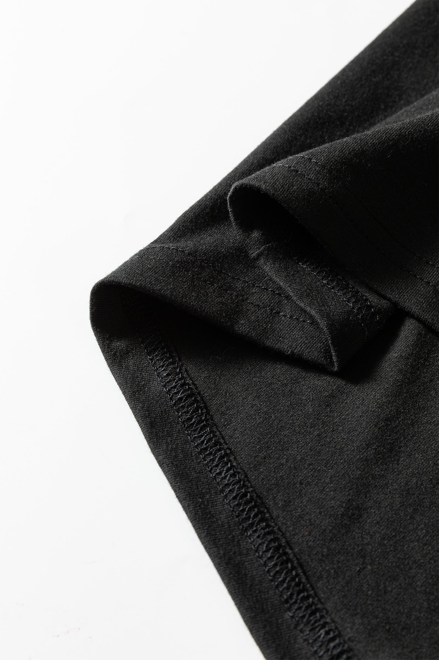 Black Plus Size Solid Color Asymmetric Neck Short Sleeve Blouse