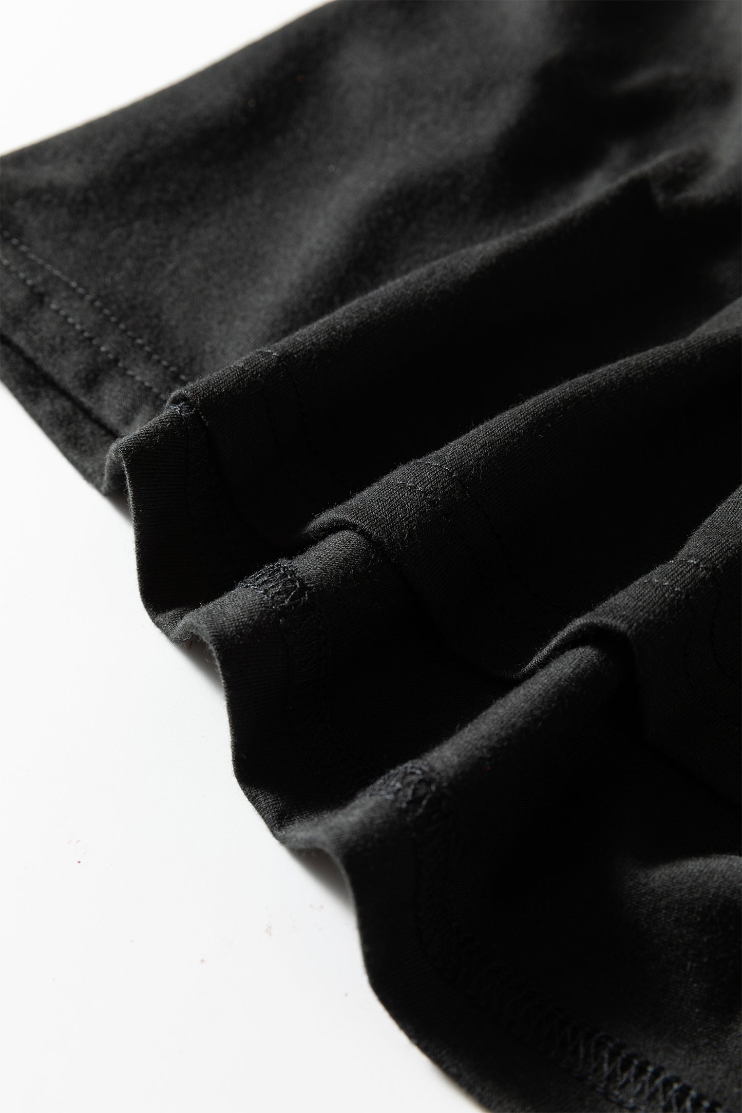 Black Plus Size Solid Color Asymmetric Neck Short Sleeve Blouse